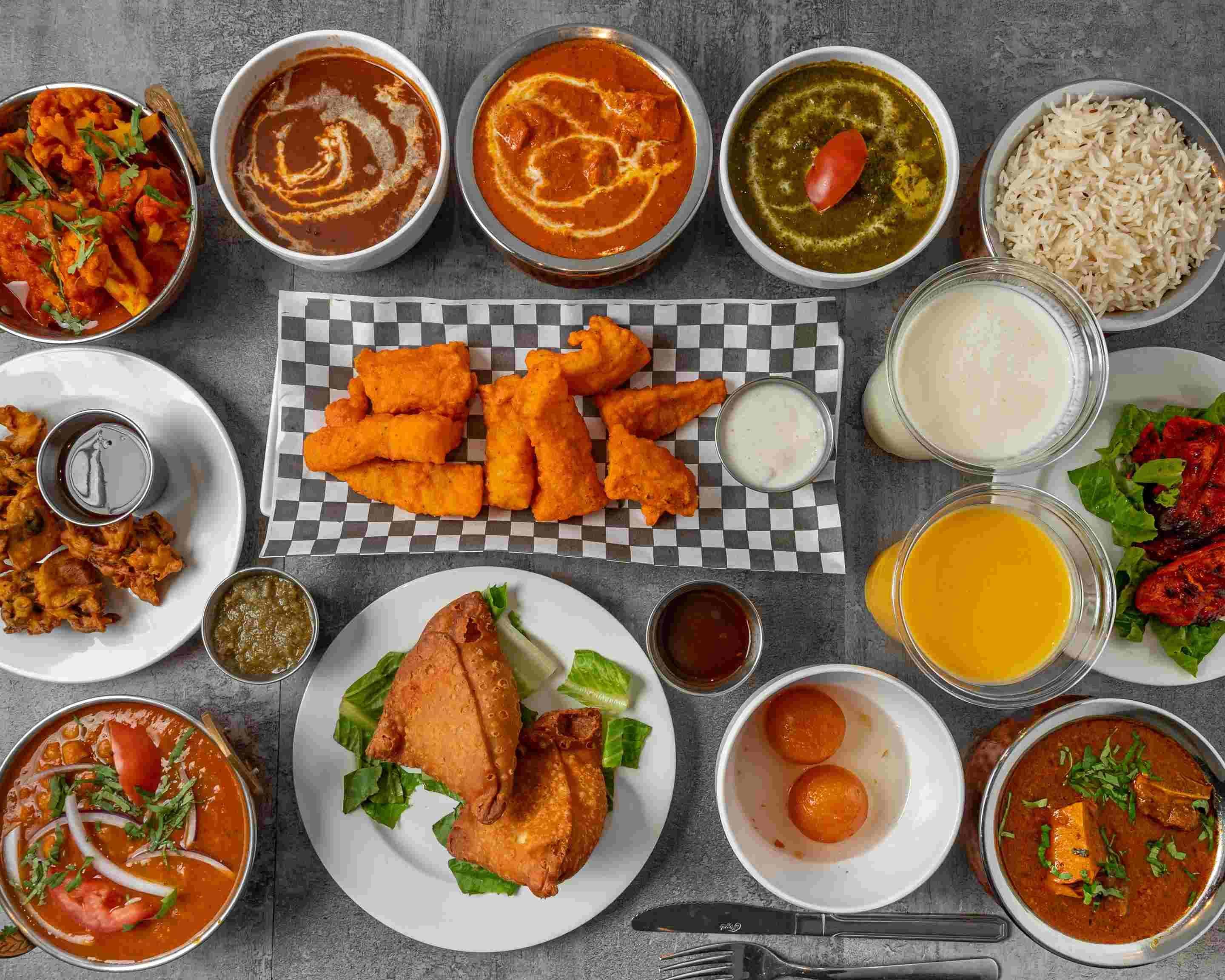 Restaurant hero background showcasing our signature dishes